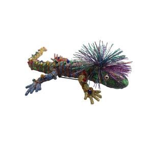 Vintage Artisan Made Lizard Brooch in Bright Colors